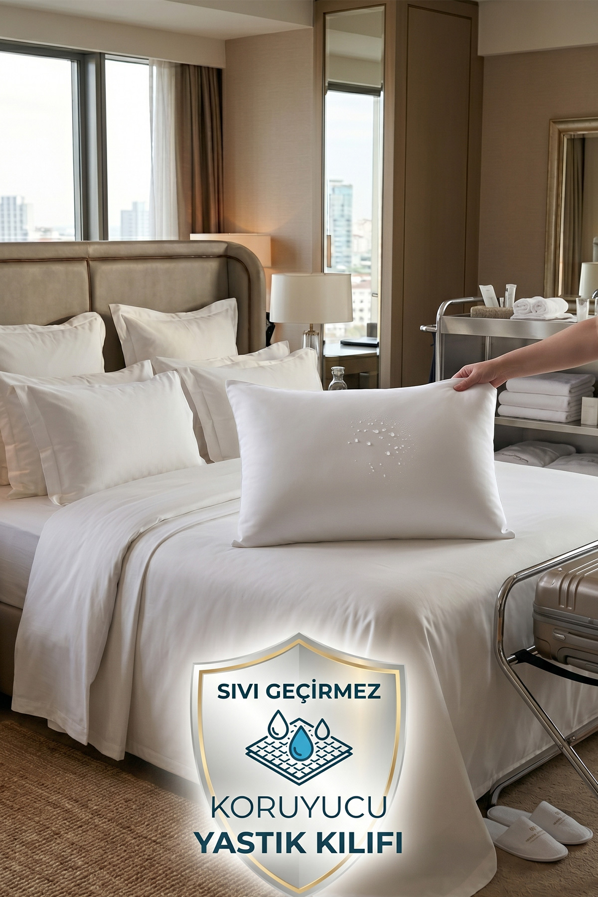Otel Koruyucu Yastık Kılıfı (Sıvı Geçirmez)